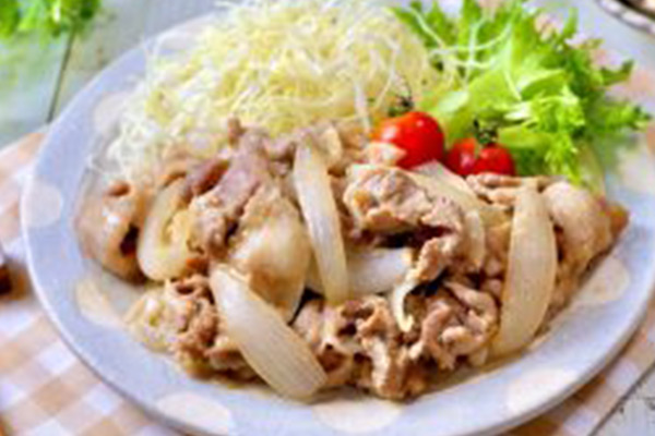 豚こま肉のレンチンしょうが焼き