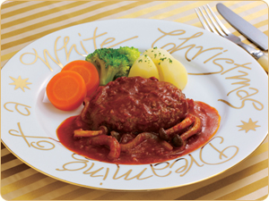 電子レンジで煮込む！お手軽ハンバーグ