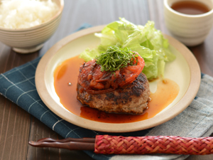 焼きトマトハンバーグ