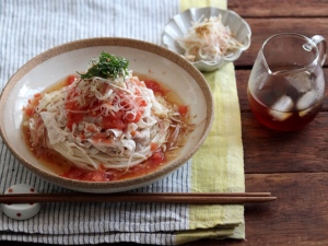 氷トマトの豚しゃぶそうめん
