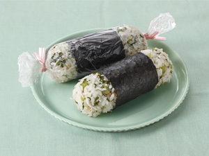 しらすと野沢菜のスティックおにぎり