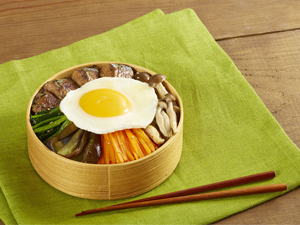 さんまと秋野菜のビビンバ丼