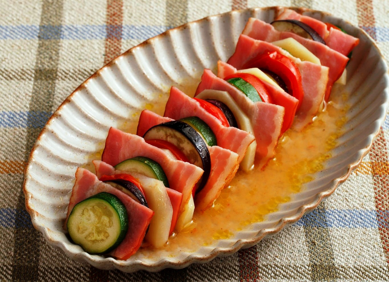ベーコンと野菜の重ね蒸し