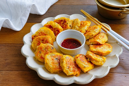 子供たちにも大人気！トングランテン（ひき肉と豆腐のチヂミ）