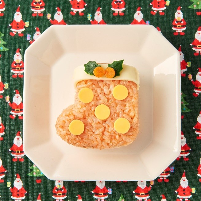クリスマスの靴下のおにぎり
