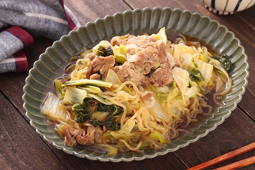 豚白菜としらたきの甘辛炒め