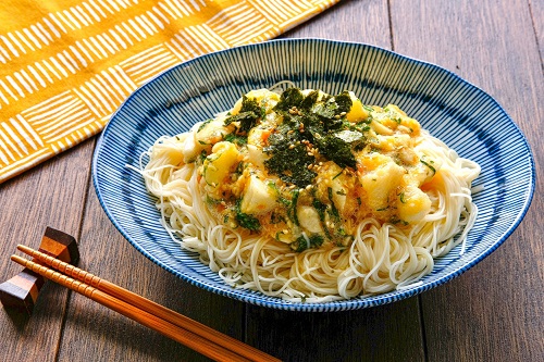 夏バテ予防にもおすすめ！ 梅しそ長芋そうめん