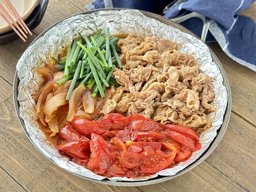 トマトと豚肉のすき煮