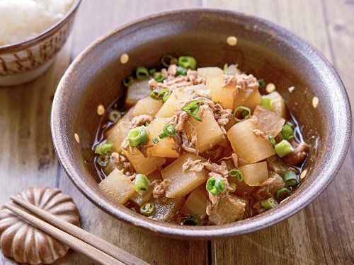 【大根とツナの甘辛煮】レンジで完成♪<br>ごはんのお供に！