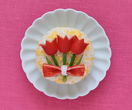 チューリップの花束おにぎり